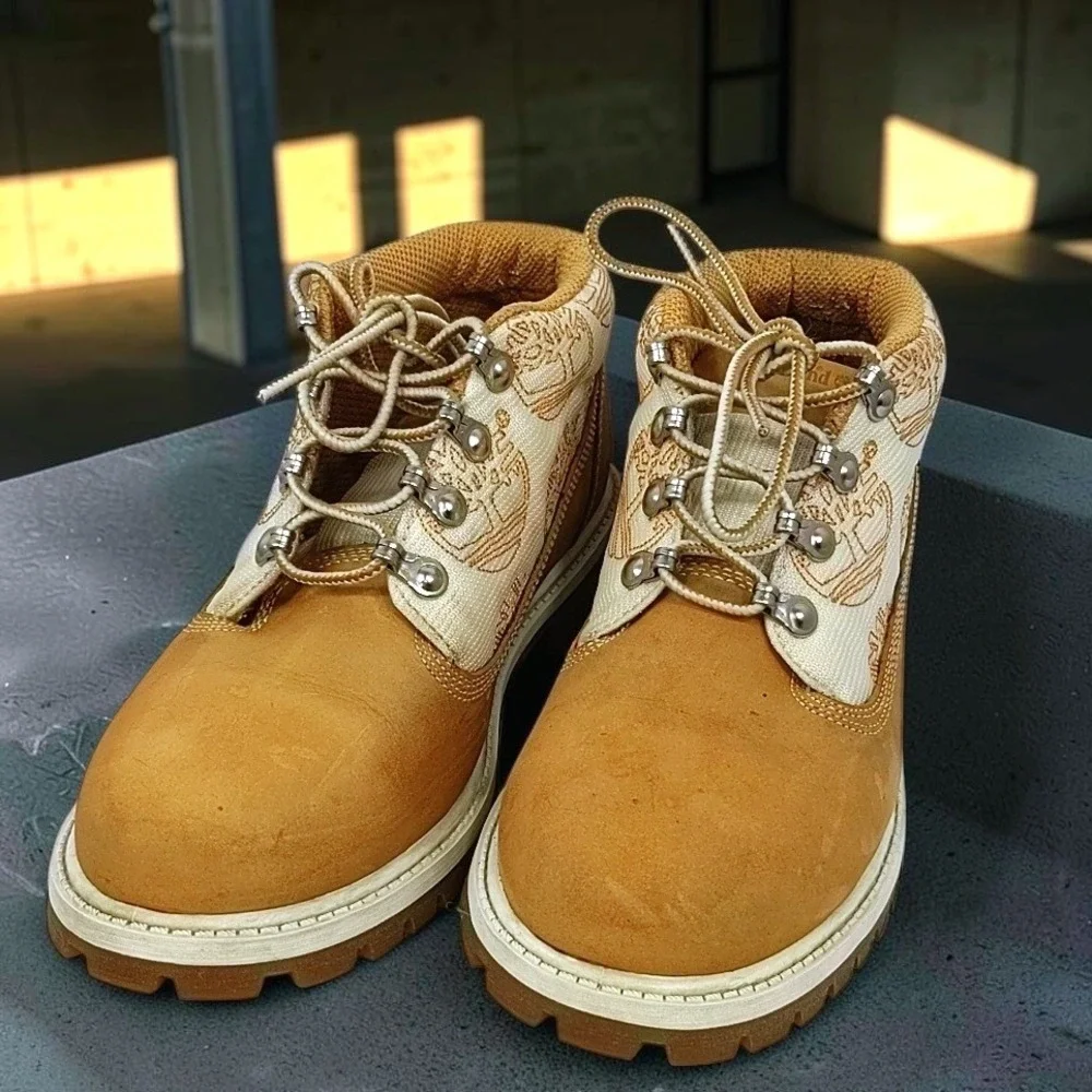 Timberland Waterproof Wheat Logo Print Chukka Boots 22964M Womens 5.5 Youth 5.5 - Picture 7 of 7